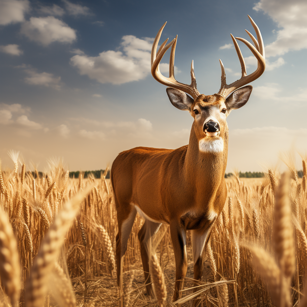 Whitetail Buck in Wheat